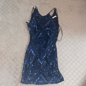 Blue sequence Parker dress.